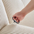 Corduroy Swivel Glider Recliner, Footrest for Living Room