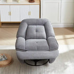 Corduroy Swivel Glider Recliner, Footrest for Living Room