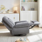 Corduroy Swivel Glider Recliner, Footrest for Living Room