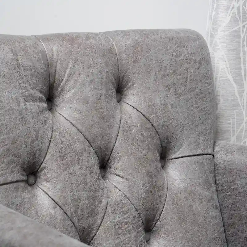 Slate 28 Button Tufted Club Chair with Nailheads