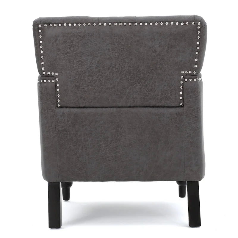 Slate 28 Button Tufted Club Chair with Nailheads