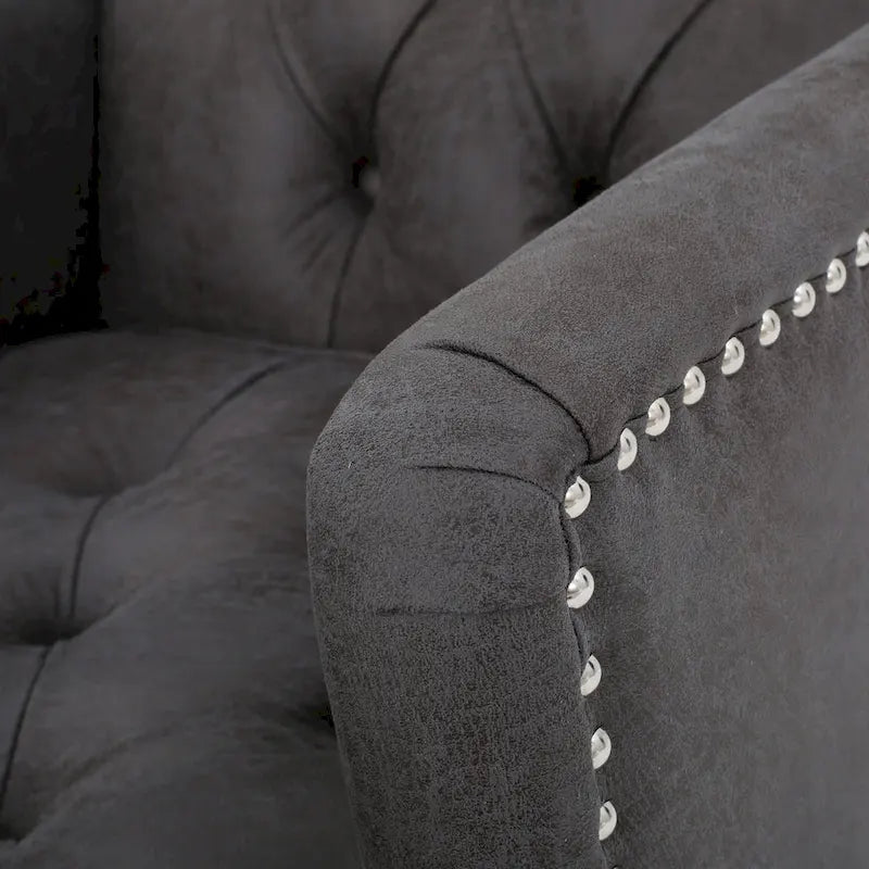 Slate 28 Button Tufted Club Chair with Nailheads