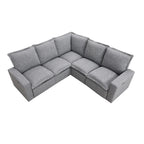 Grey Linen L-Shaped Sectional Sofa with Power Recliners & USB
