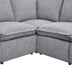 Grey Linen L-Shaped Sectional Sofa with Power Recliners & USB