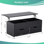 Lift-Top Coffee Table with Storage Center Tables Hidden Compartment & 2 Drawers