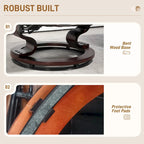 Recliner with Ottoman, Swivel Recliner Chair and Ottoman, Faux Leather Reclining Chair with High Back and Wood Frame