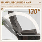 Recliner with Ottoman, Swivel Recliner Chair and Ottoman, Faux Leather Reclining Chair with High Back and Wood Frame