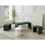 Modern Upholstered Bench Ottoman Set Including Four Benches