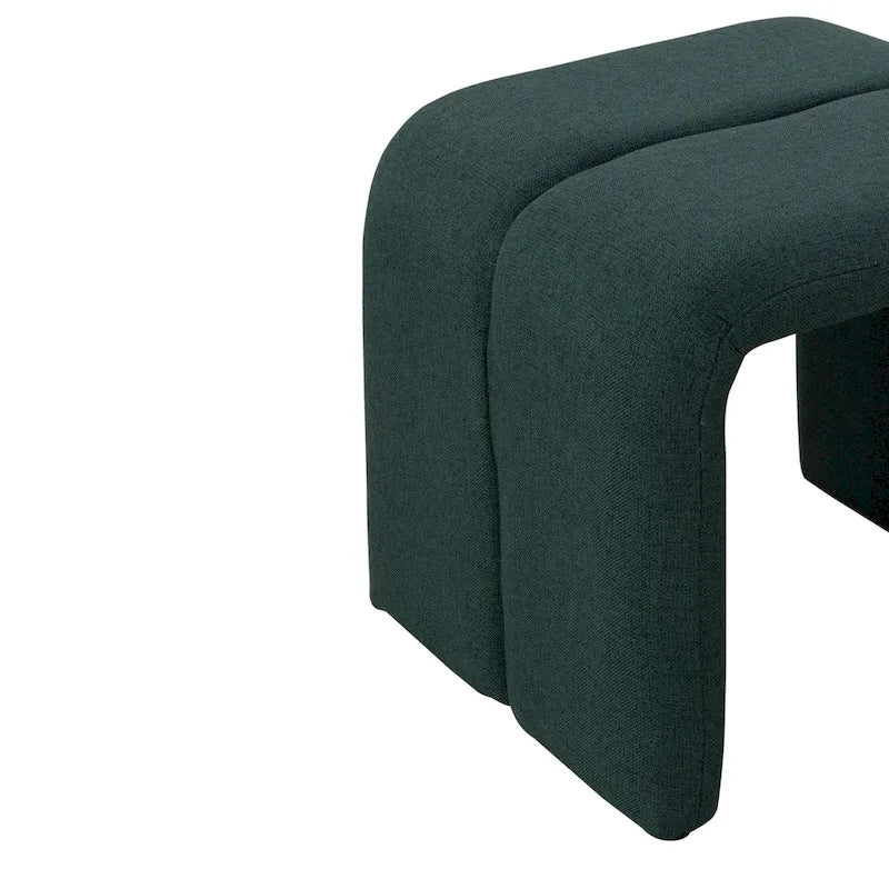 Modern Upholstered Bench Ottoman Set Including Four Benches