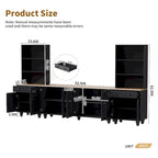 TV Stand with Adjustable Shelves for TVs Up to 70, Entertainment Center with Bookshelves for Living Room