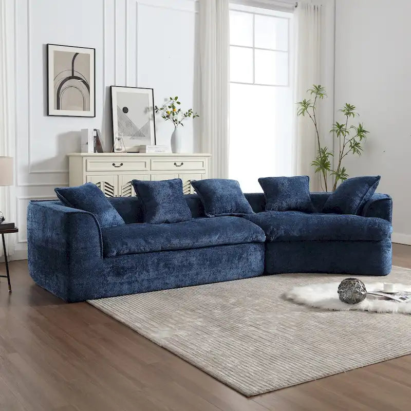 Living Room Oversized Boucle Sofa 3 Seater