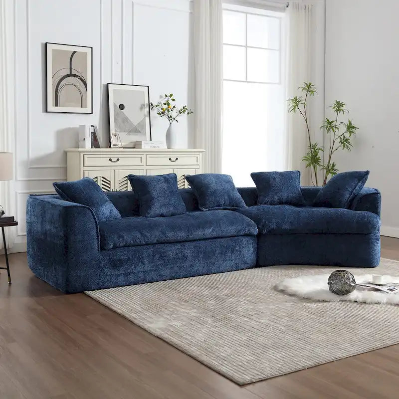 Living Room Oversized Boucle Sofa 3 Seater