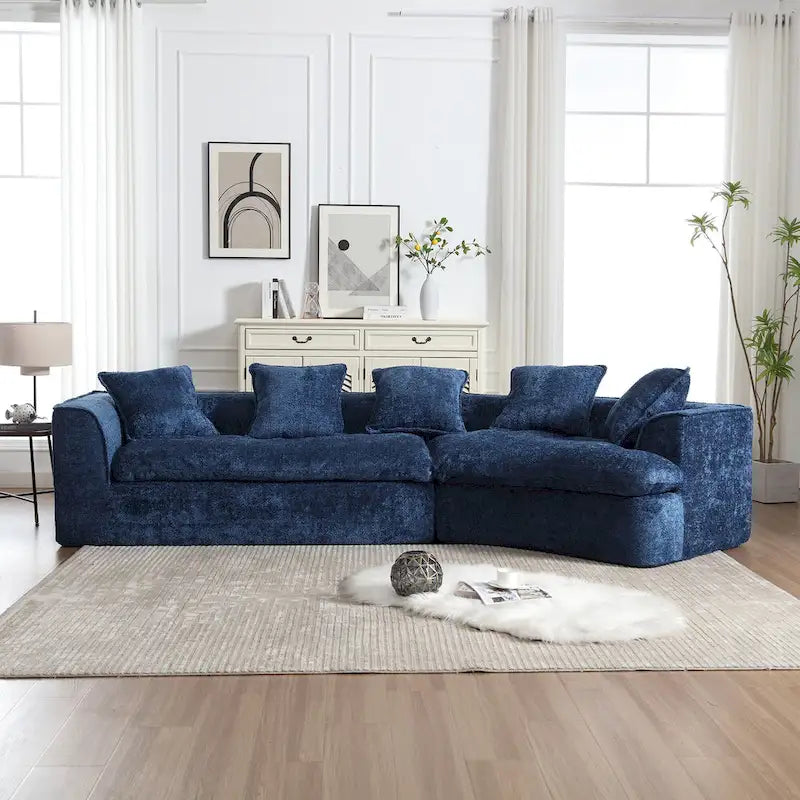 Living Room Oversized Boucle Sofa 3 Seater