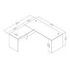 L-Shaped Desk - 72"W with 42"W Return