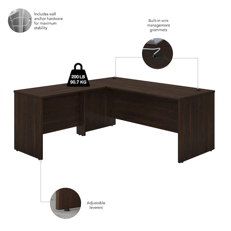 L-Shaped Desk - 72"W with 42"W Return