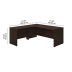 L-Shaped Desk - 72"W with 42"W Return