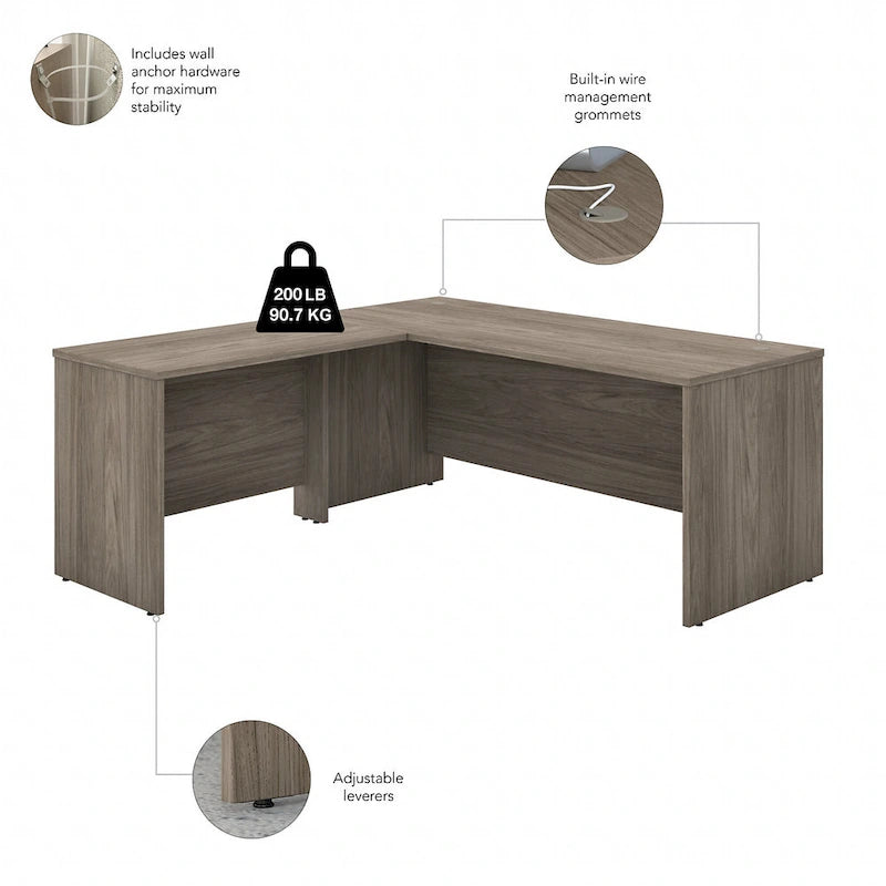 L-Shaped Desk - 72"W with 42"W Return
