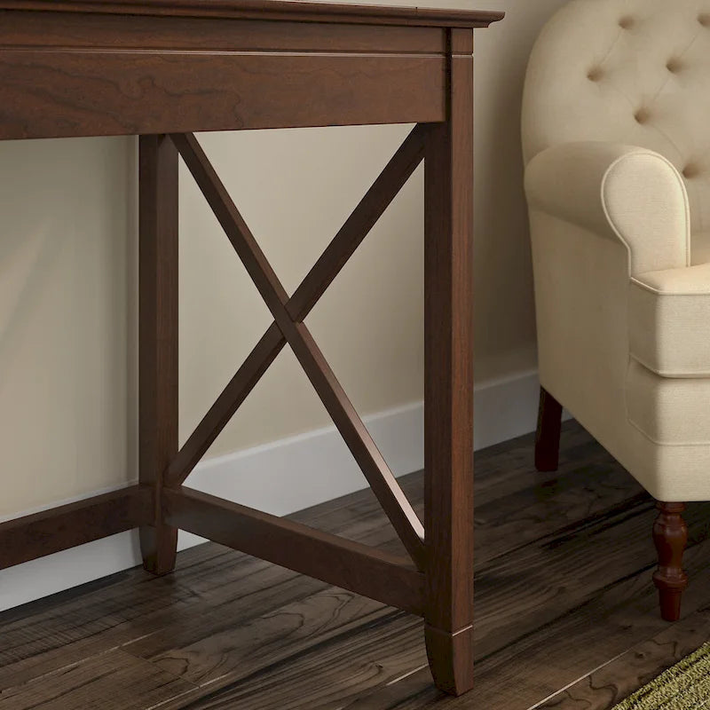 Key West 60W L Desk with File Cabinet and Bookcase by Bush Furniture