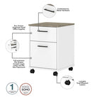 Key West 60W L Desk with File Cabinet and Bookcase by Bush Furniture