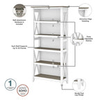 Key West 60W L Desk with File Cabinet and Bookcase by Bush Furniture