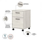 Key West 60W L Desk with File Cabinet and Bookcase by Bush Furniture