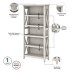 Key West 60W L Desk with File Cabinet and Bookcase by Bush Furniture