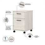 Key West 60W L Desk with File Cabinet and Bookcase by Bush Furniture