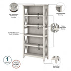 Key West 60W L Desk with File Cabinet and Bookcase by Bush Furniture