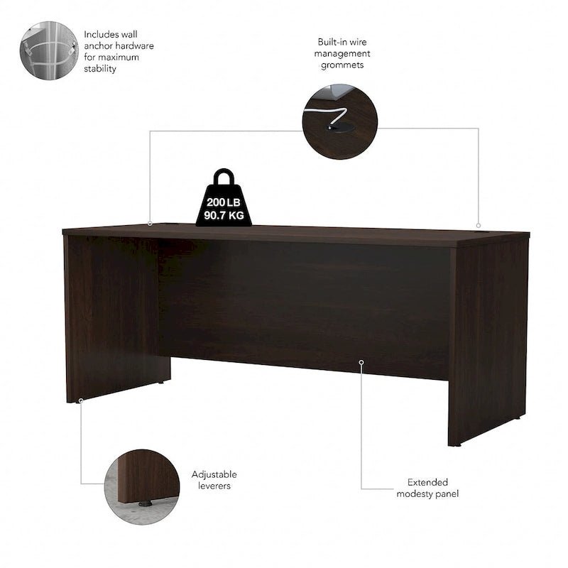 Studio C 72W Desk with Hutch and Drawers by Bush Business Furniture