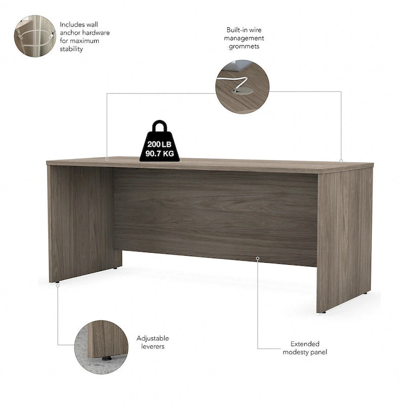 Studio C 72W Desk with Hutch and Drawers by Bush Business Furniture