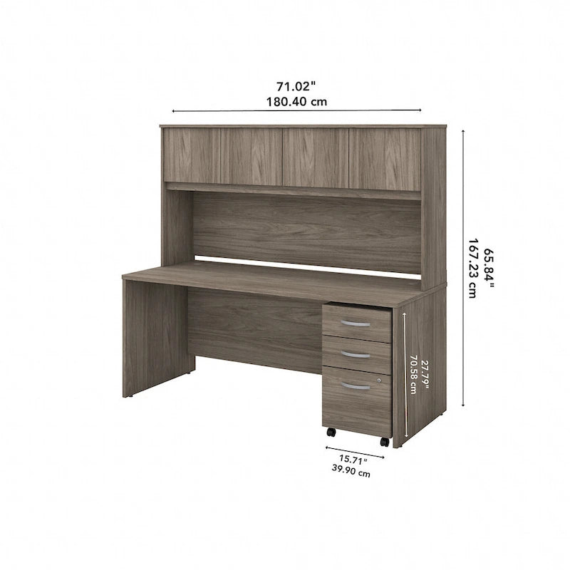 Studio C 72W Desk with Hutch and Drawers by Bush Business Furniture