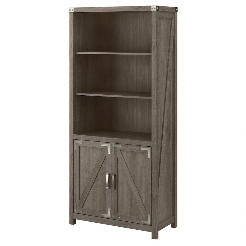 Knoxville Tall 5 Shelf Bookcase with Doors by Bush Furniture