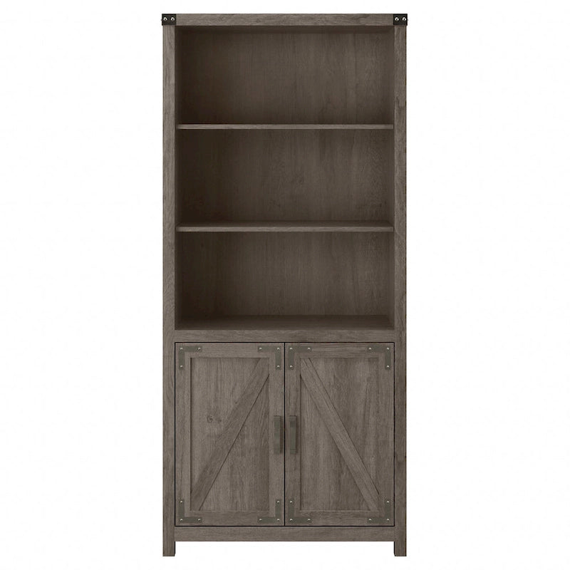 Knoxville Tall 5 Shelf Bookcase with Doors by Bush Furniture
