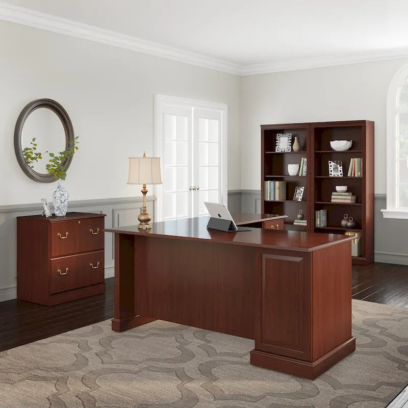 Bush Furniture Saratoga Lateral File Cabinet in Harvest Cherry