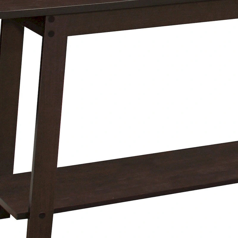 HomeRoots 42 Dark Brown Open Shelving TV Stand - n/a