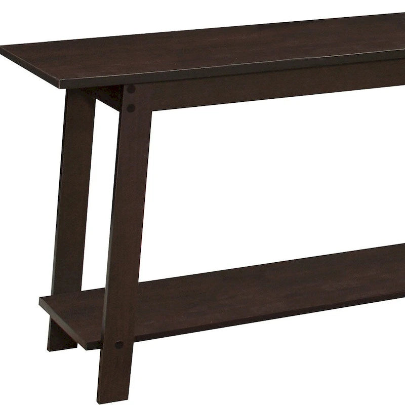 HomeRoots 42 Dark Brown Open Shelving TV Stand - n/a