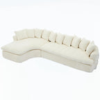 127 Large Corduroy Upholstered L-Shape Modular Sectional Sofa with 10 Pillows, High-Resilience Foam, No Assembly Required