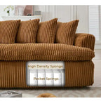 127 Large Corduroy Upholstered L-Shape Modular Sectional Sofa with 10 Pillows, High-Resilience Foam, No Assembly Required