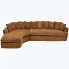 127 Large Corduroy Upholstered L-Shape Modular Sectional Sofa with 10 Pillows, High-Resilience Foam, No Assembly Required