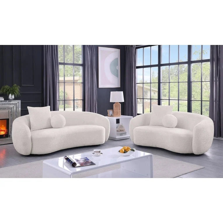 Best Quality 2pc Teddy Fabric Sofa & Loveseat