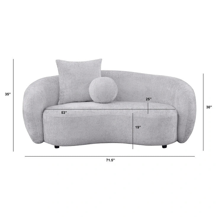Best Quality 2pc Teddy Fabric Sofa & Loveseat