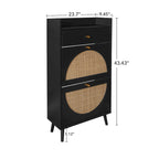Rattan, Allen 2 door 1 drawer cabinet, shoe rack, double layer, suitable for entrance