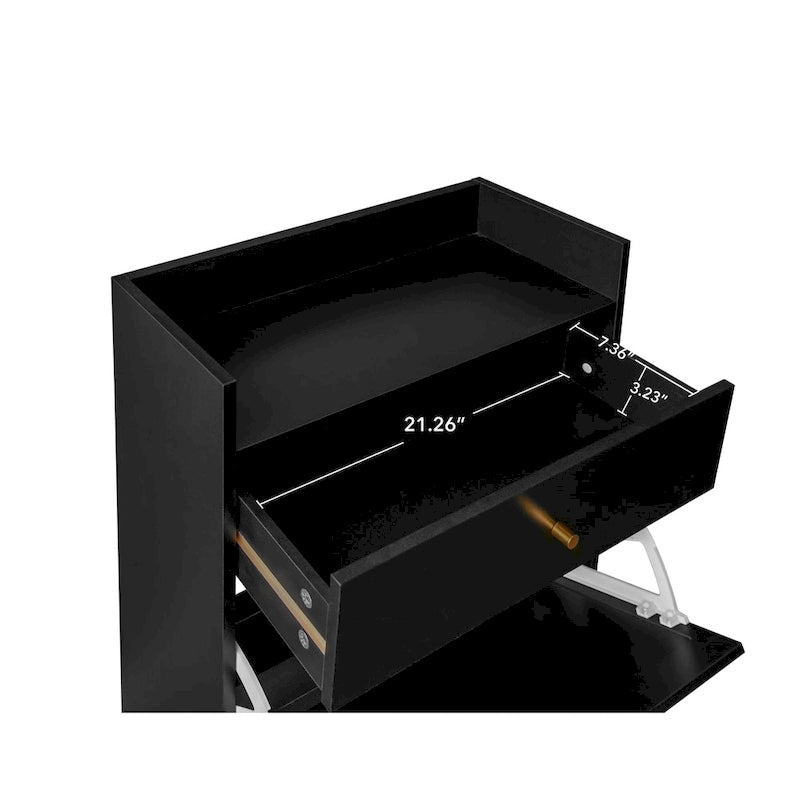Rattan, Allen 2 door 1 drawer cabinet, shoe rack, double layer, suitable for entrance