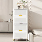 Kitchen Carts, Flip Open Storage Box With Wheels, Movable Storage Cabinet, Kitchen Shelf, Movable Storage Box-White