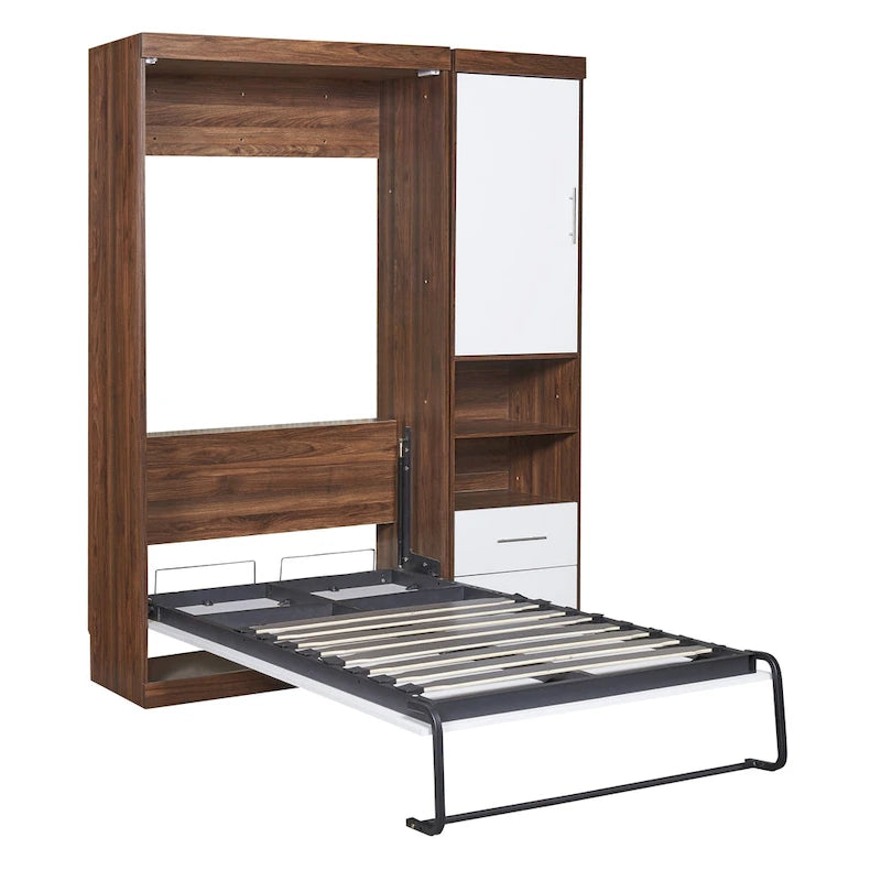 Twin Size Murphy Bed Wall Bed with Cabinet