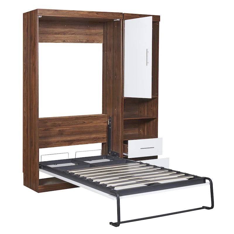 Twin Size Murphy Bed Wall Bed with Cabinet