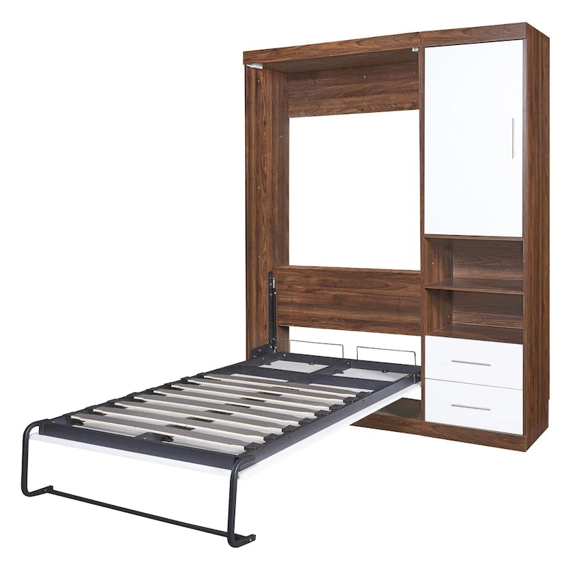 Twin Size Murphy Bed Wall Bed with Cabinet