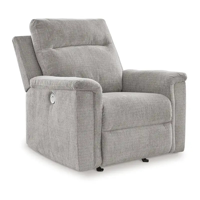 Jinu Power Recliner Rocker Chair, Ash Gray Polyester Micro Chenille