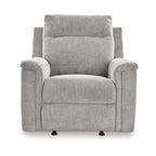 Jinu Power Recliner Rocker Chair, Ash Gray Polyester Micro Chenille