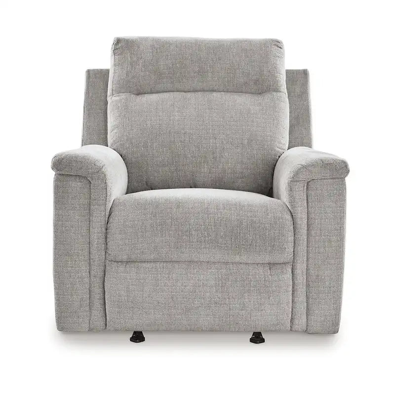 Jinu Power Recliner Rocker Chair, Ash Gray Polyester Micro Chenille